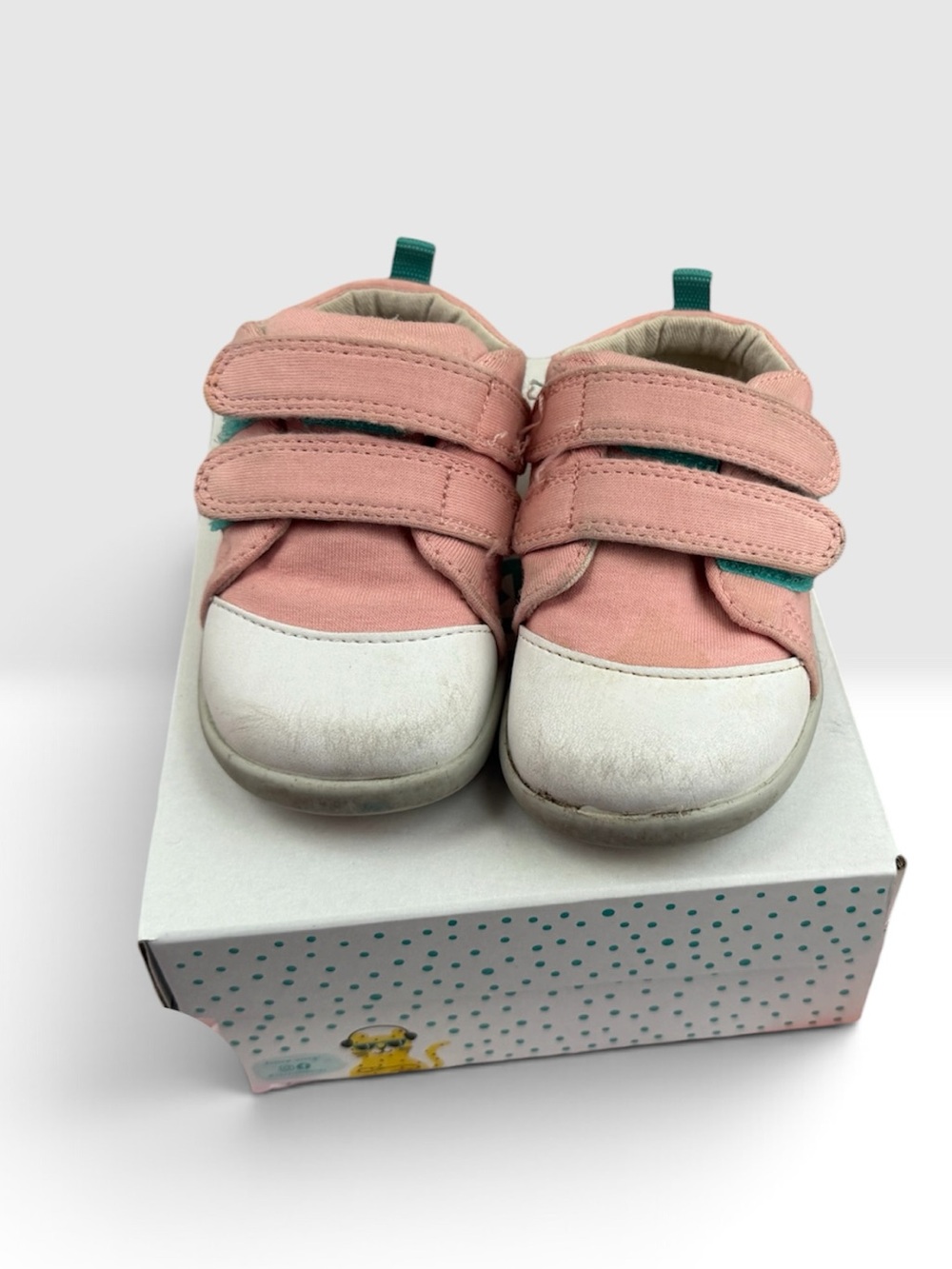 Ten Little Girls Pink Velcro Sneakers Toddlers Size 5.5